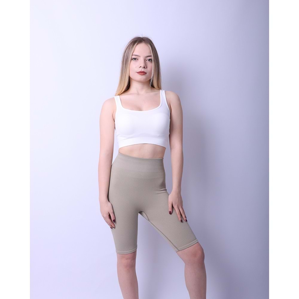 Kadın Askılı Crop Top - Beyaz - M/L