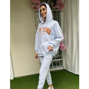 Newyork Baskılı Şardonlu Sweatshirt - Mavi - STD